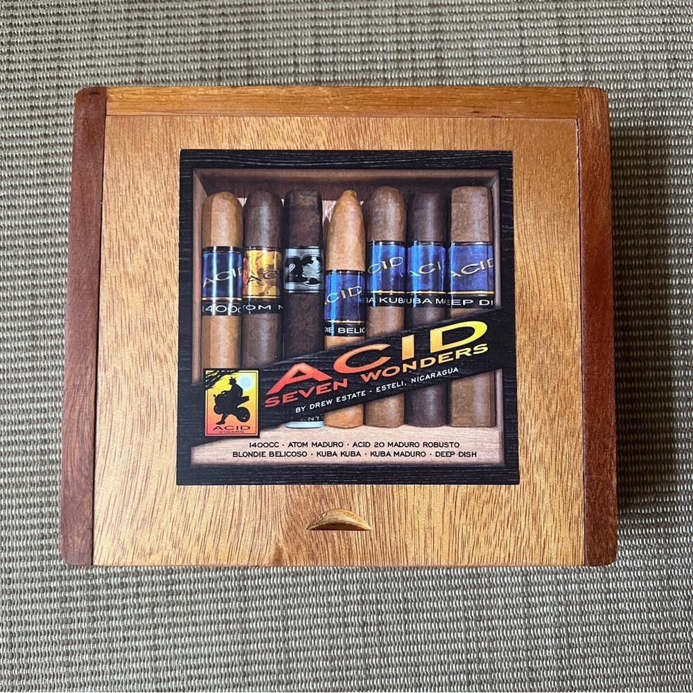 Acid Seven Wonders Empty Cigar Box – Drew Estate Wooden Display Box